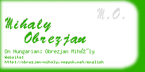 mihaly obrezjan business card